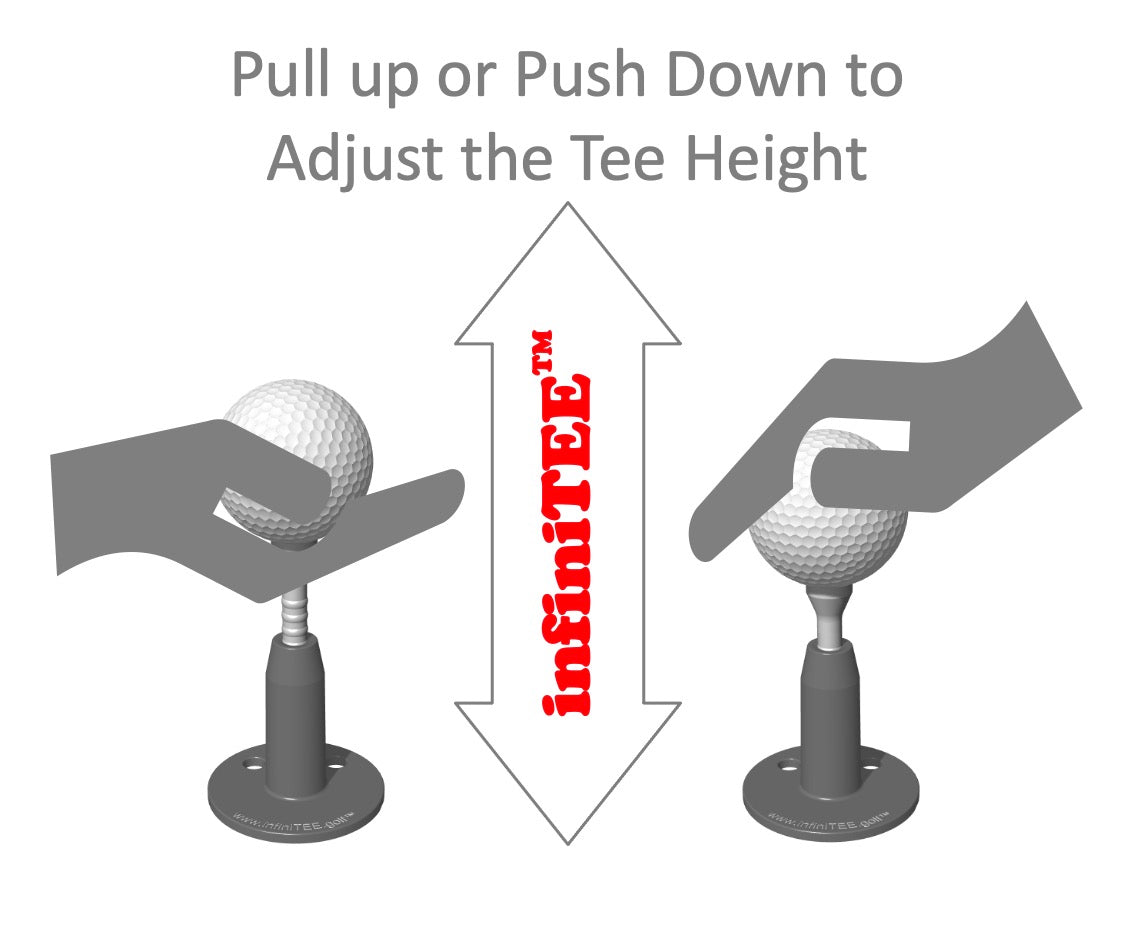 infiniTEE adjustable golf tee, 3 sizes pack